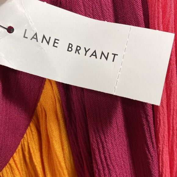 Lane Bryant Colorblock Maxi Dress 18/20 Plus Size Halter Crisscross Back Resort - Picture 11 of 13